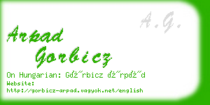 arpad gorbicz business card