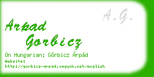 arpad gorbicz business card